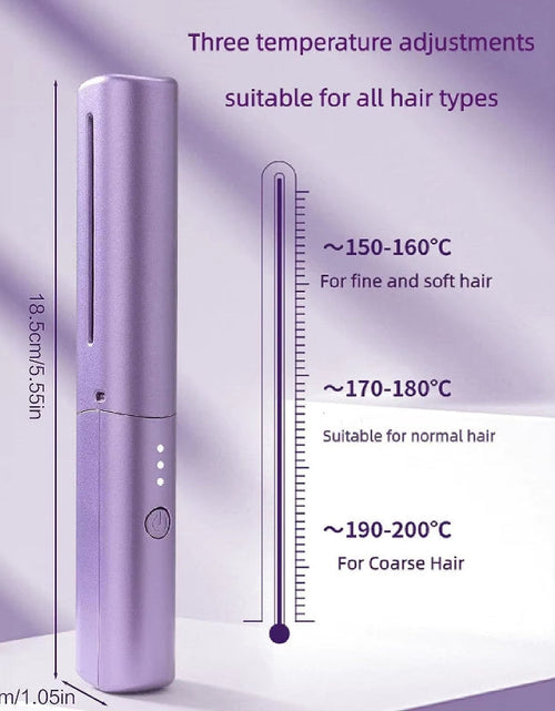 Load image into Gallery viewer, GlamWave Pro – Portable Wireless Heated Hair Straightener & Curler Brush
