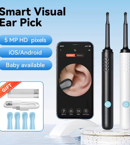 ClearView WiFi Ear Camera – HD Visual Ear Cleaner with LED Lights & Mini Earpick